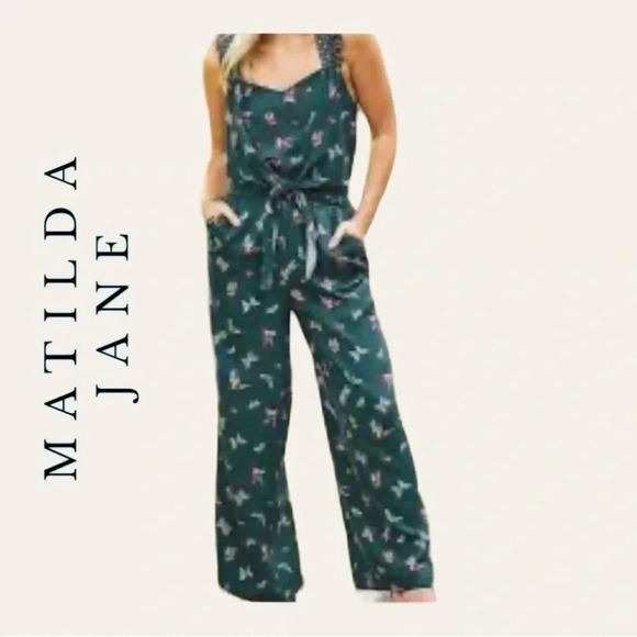 Women’s MATILDA JANE JUMPSUIT SIZE SMALL GREEN IN COLOR - Picture 1 of 11